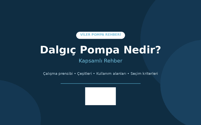 Dalgıç Pompa Nedir - Viler Pompa Rehberi
